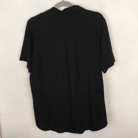 Theory Black Short Sleeve Button-Down Shirt - NWT - Picture 4 of 4